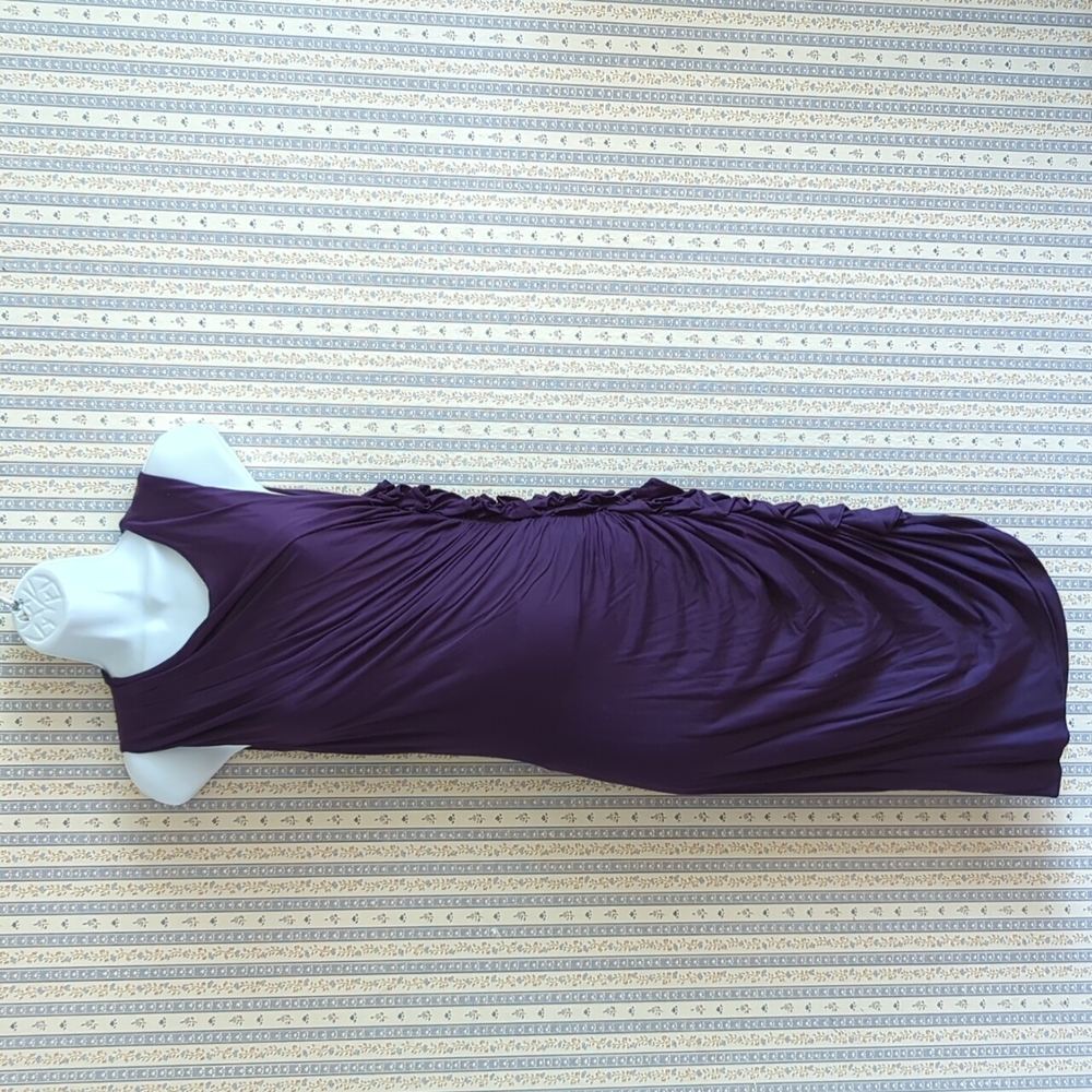Purple Draped Dress Side Ruffles M
